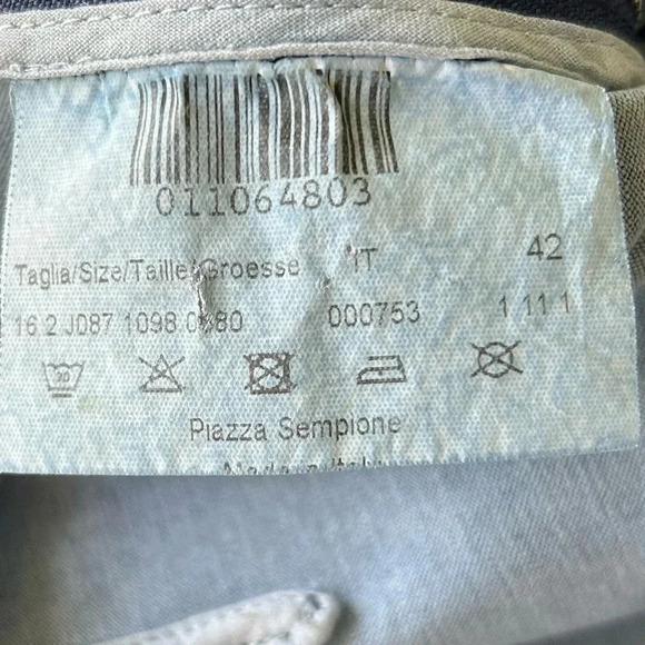 Piazza Sempione blue stretch denim crop pants side zip Size 42 Size 6 - Picture 10 of 13